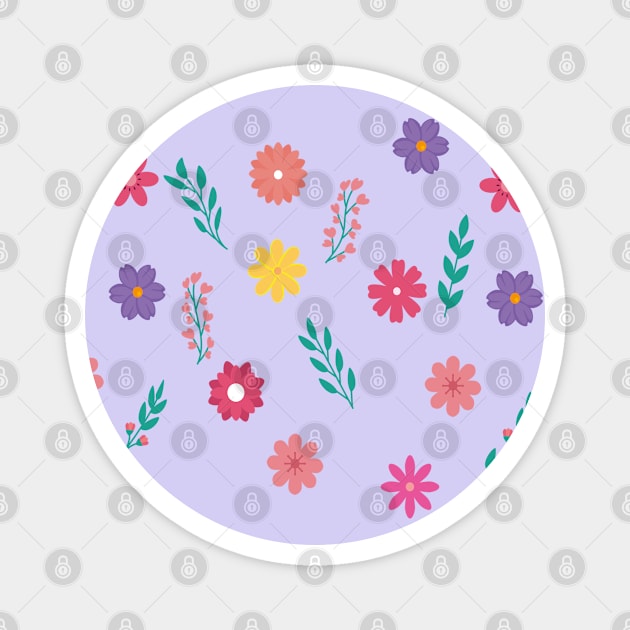 colorful spring floral pattern Magnet by Sweet Daydream